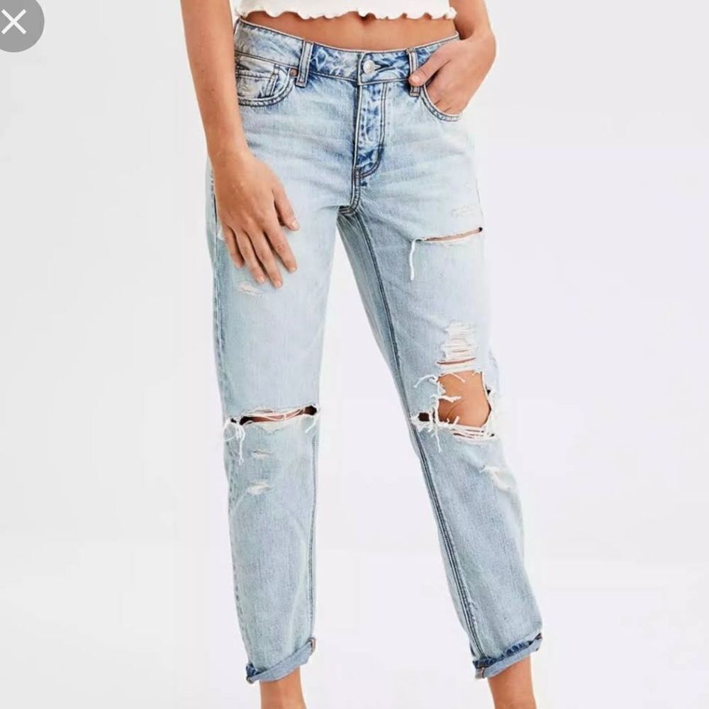 ‎American Eagle Outfitters TomGirl bleached distressed jeans